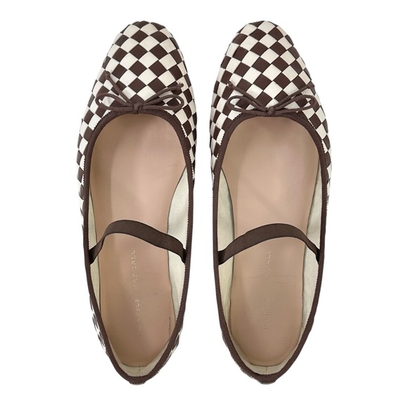 Loeffler Randall Leonie Soft Ballet Flat - Chocolate Brown Cream Leather Flats - Picture 1 of 9